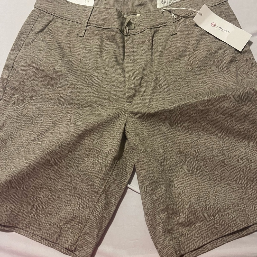Ag Adriano‎ Goldschmied Beige Patterned Men's Shorts golf
